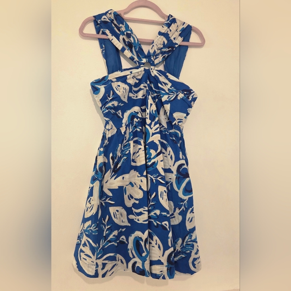 Cleobella Brylee Floral Mini Dress- In Royal Blue & White- Very Flattering!! - Picture 7 of 16
